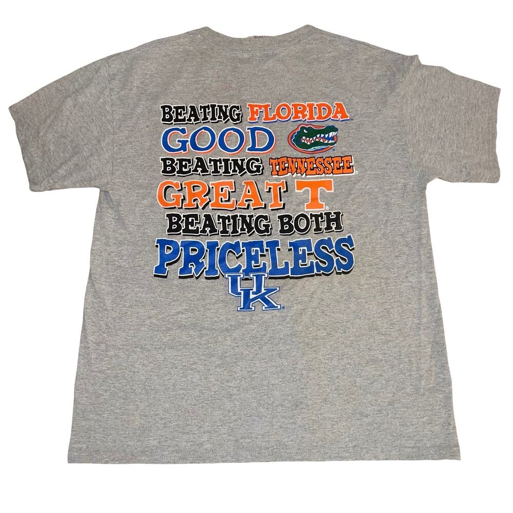 University Kentucky Wildcats Beating Florida & Tennessee Tri-Lake Youth Shirt L